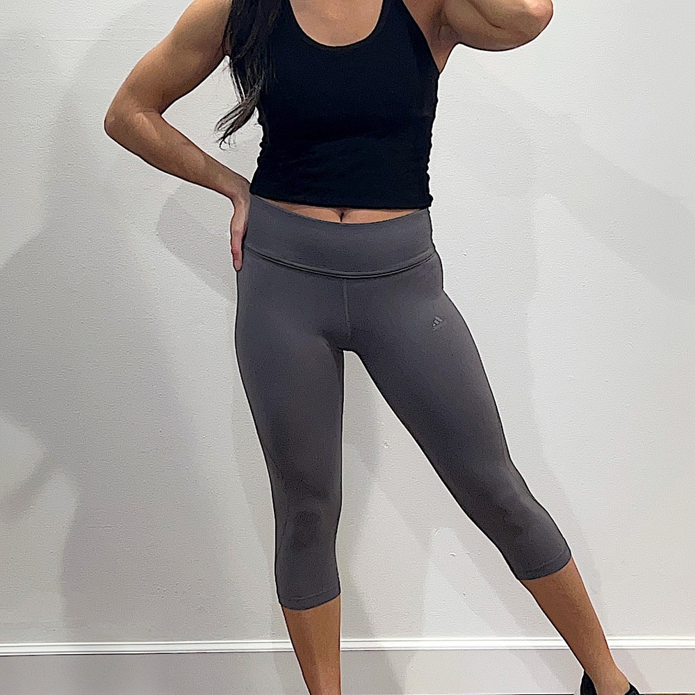 Adidas Gray Climalite Cropped Leggings
